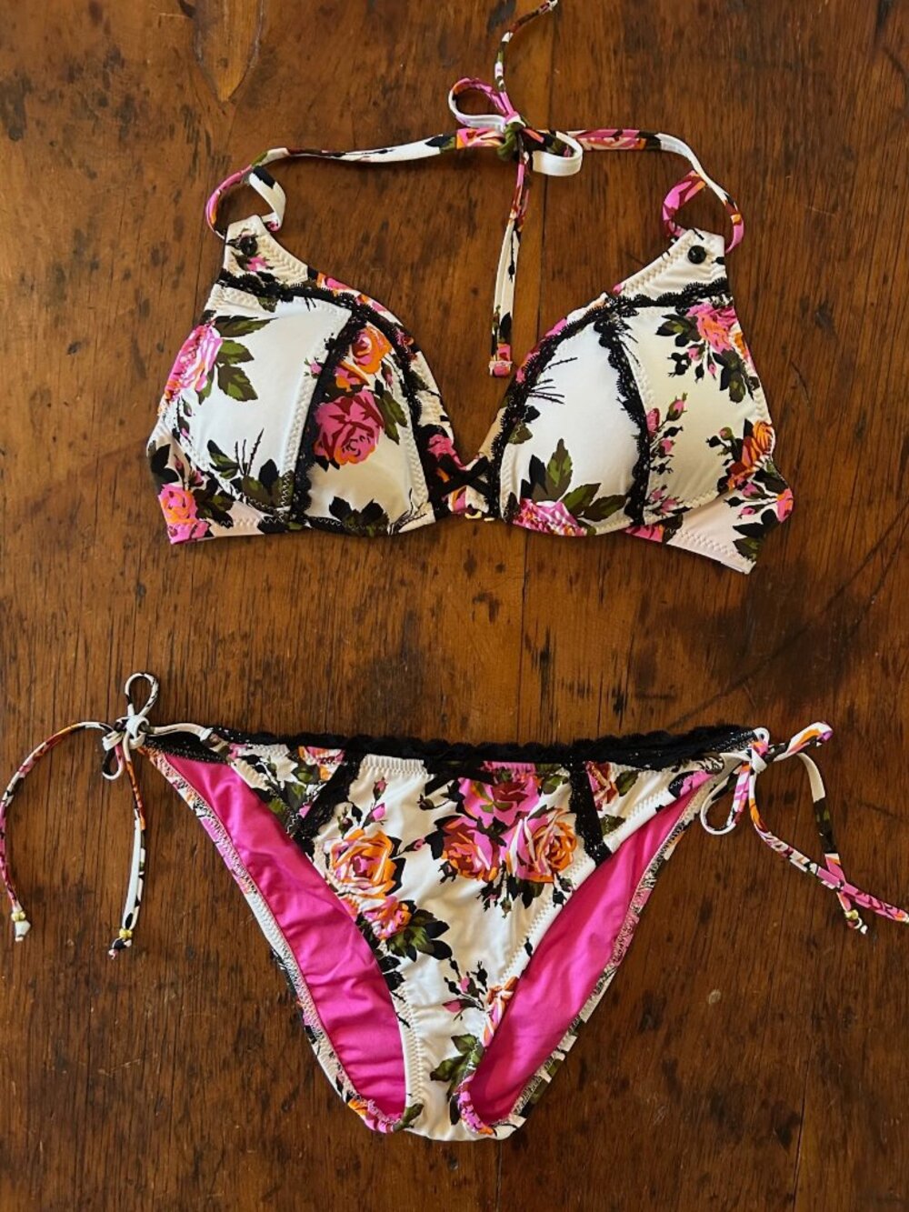 Vintage Betsey Johnson Floral Bikini Set